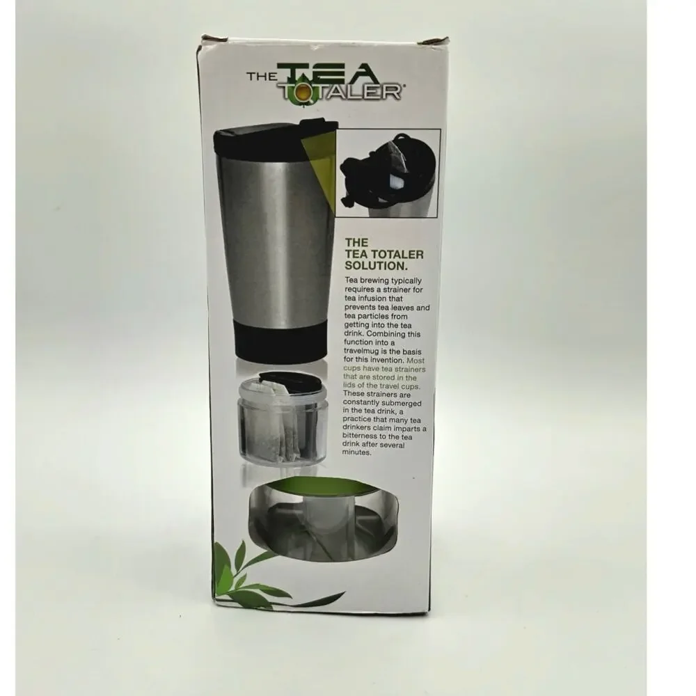 The Tea Totaler Stainless Steel Travel Mug w/ built-in infuser and storage